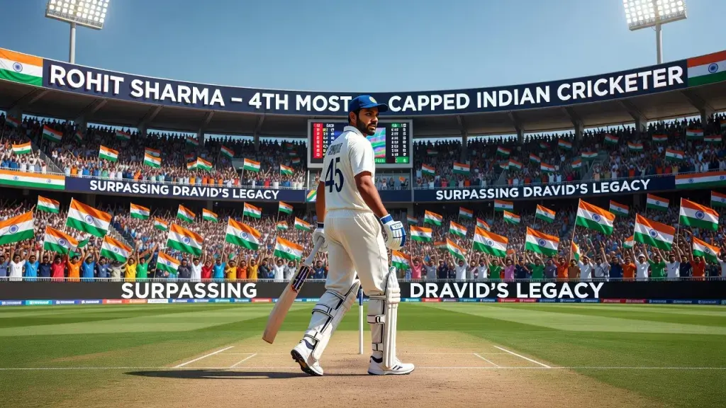 Rohit Sharma Passes Dravid to Become India's Fourth Most-Capped Cricketer
