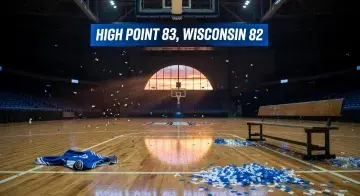 No. 12 High Point beats No. 5 Wisconsin 83-82 in first-round NCAA men's tournament game